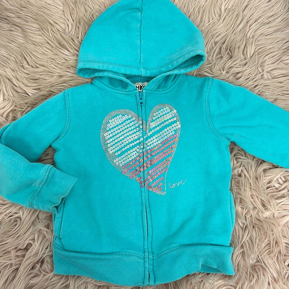 Girls Heart Sequin Sweater